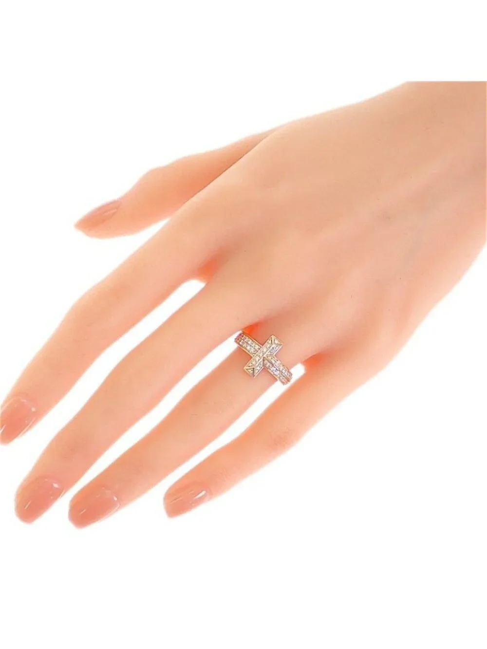 Tiffany & Co T One Actual Ring 18K Gold Rose Diamond